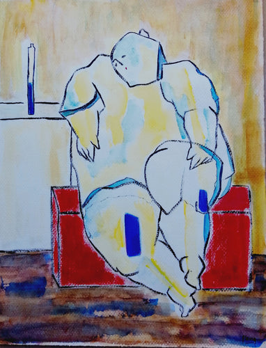 FANG Marie  - Ce moment là,  Portrait gouache sur papier canson