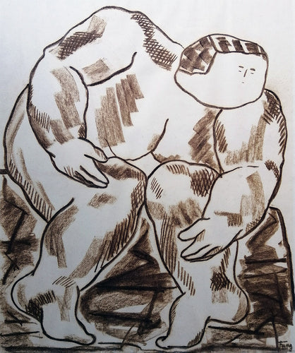 FANG Marie  - En observation,  Dessin, fusain sur papier