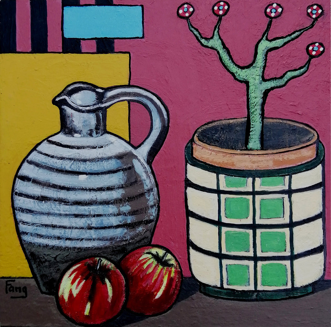 FANG Marie  - Floraison imprévue, Acrylique sur carton