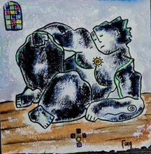 Charger l&#39;image dans la galerie, FANG Marie  - Le vitrail,  Portrait Aquarelle sur papier Arches 