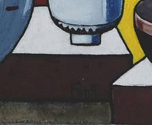 Charger l&#39;image dans la galerie, FANG Marie  - Le petit broc et 2 petits bols, Acrylique sur carton, signature