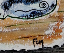 Charger l&#39;image dans la galerie, FANG Marie  - Le vitrail,  Portrait Aquarelle sur papier Arches, signature