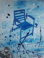 Charger l&#39;image dans la galerie, GUERRY Christiane - La chaise bleue (tableau, Acrylique  / toile)