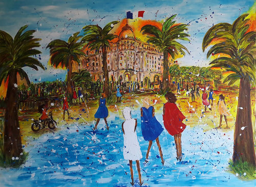 GUERRY Christiane -  Le grand Negresco (Acrylique sur toile)