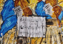 Charger l&#39;image dans la galerie, GUERRY Christiane - Les violonistes (Mixte sur toile), détail