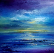 Charger l&#39;image dans la galerie, HENRIC Florence  V. - Soir d’Azur  - tableau  paysage abstrait, Huile sur Toile