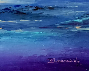 HENRIC Florence  V. - Soir d’Azur  - tableau  signature