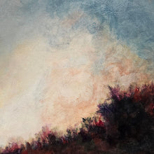 Charger l&#39;image dans la galerie, LALLEMENT Martine - Coucher de soleil, tableau figuratif, huile sur toile , détail