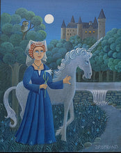 Charger l'image dans la galerie, LORAND Jean-Pierre : La dame à la licorne , Tableau Acrylique sur toile