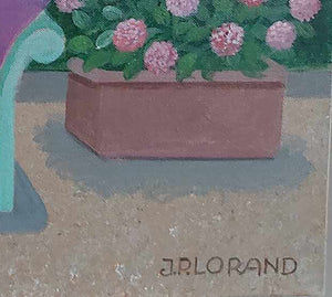 Lorand Jean-Pierre : La lecture, peinture acrylique sur toile, signature