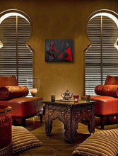 Charger l&#39;image dans la galerie, SALA Michèle  - Rencontre noir, tableau abstrait,mise en situation