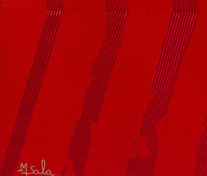 Michèle SALA, Influences. rouge, Tableau abstrait, signature