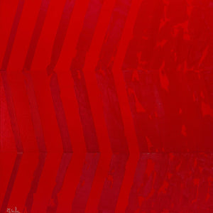 Michèle SALA, Influences. rouge, Tableau abstrait,  signature