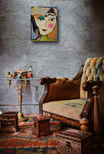 Charger l&#39;image dans la galerie, SITELLE - Marie-Anne (tableau, Mixte / toile), mise en situation