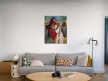 Charger l&#39;image dans la galerie, SITELLE - Liseuse de dos (tableau, Acrylique / toile), mise en situation