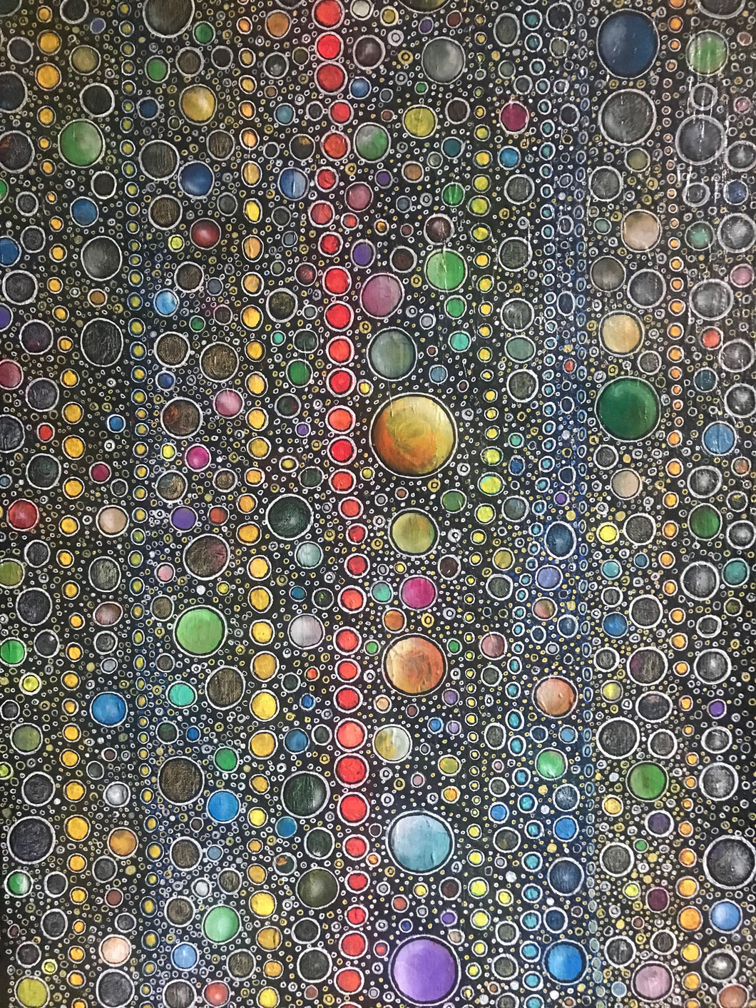 TOUSSAINT - Les bulles (tableau, Acrylique / Toile)