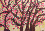 GUERRY Christiane - Arbre Rose (tableau, Acrylique  / toile)