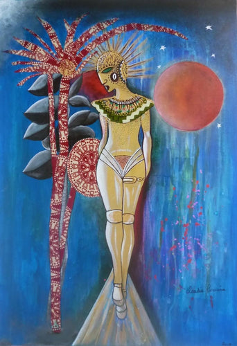 COCCINA Claudia : Afrofuturisme (Tableau, Acrylique et tissu sur toile) - ART ET MISS