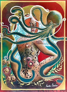 Le poulpe, tableau acrylique de Claudia Coccina