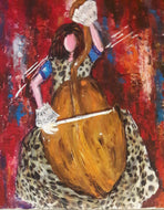 GUERRY Christiane - Contrebassiste (tableau, Acrylique  / toile)