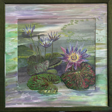 Charger l'image dans la galerie, DUNBAR Ann - Purple lotus, Aquarelle brodée et techniques mixtes