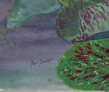 Charger l'image dans la galerie, DUNBAR Ann - Purple lotus, Aquarelle brodée et techniques mixtes, signaure