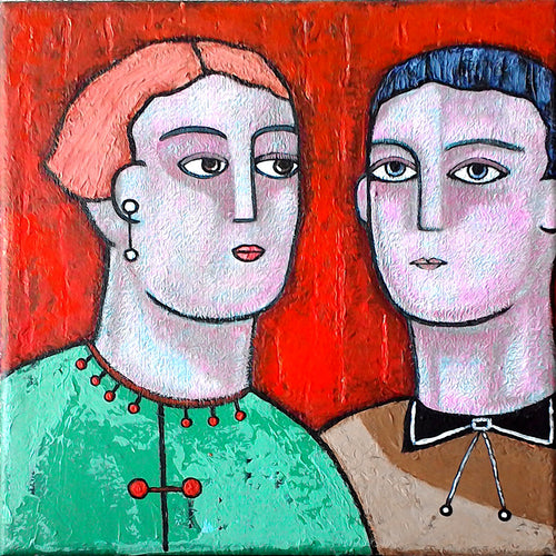 FANG Marie  - Un couple, Portrait Acrylique sur toile