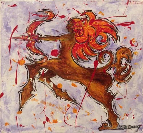 GUERRY Christiane - Le Sagittaire (tableau, Acrylique et collage / toile) - ART ET MISS