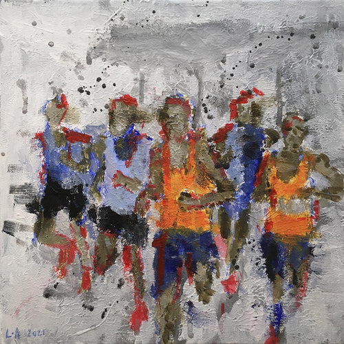 LANZI  Arno : Marathon  9 (Tableau, acrylique sur toile)