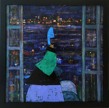 Charger l&#39;image dans la galerie, Al COURTY : La passante mystérieuse au balcon (huile sur toile et dorure) - ART ET MISS