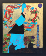Charger l&#39;image dans la galerie, AL COURTY - Passante aux panthères et dragons (tableau, Huile / toile) - ART ET MISS