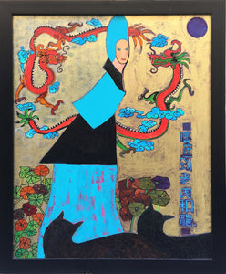 AL COURTY - Passante aux panthères et dragons (tableau, Huile / toile) - ART ET MISS