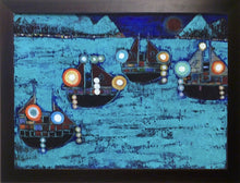 Charger l&#39;image dans la galerie, Al COURTY : Pêche de nuit 2 (huile sur toile) - ART ET MISS