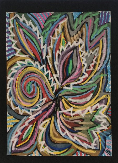 ALLIAUME Gilles - Poissonous Hibiscus (tableau, Acrylique et posca / papier) - ART ET MISS