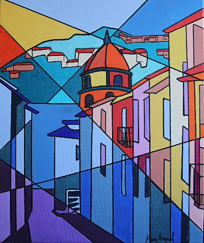 ARNOUIL Alain - Dans les rues de Collioure (tableau, peinture Acrylique / toile) - ART ET MISS