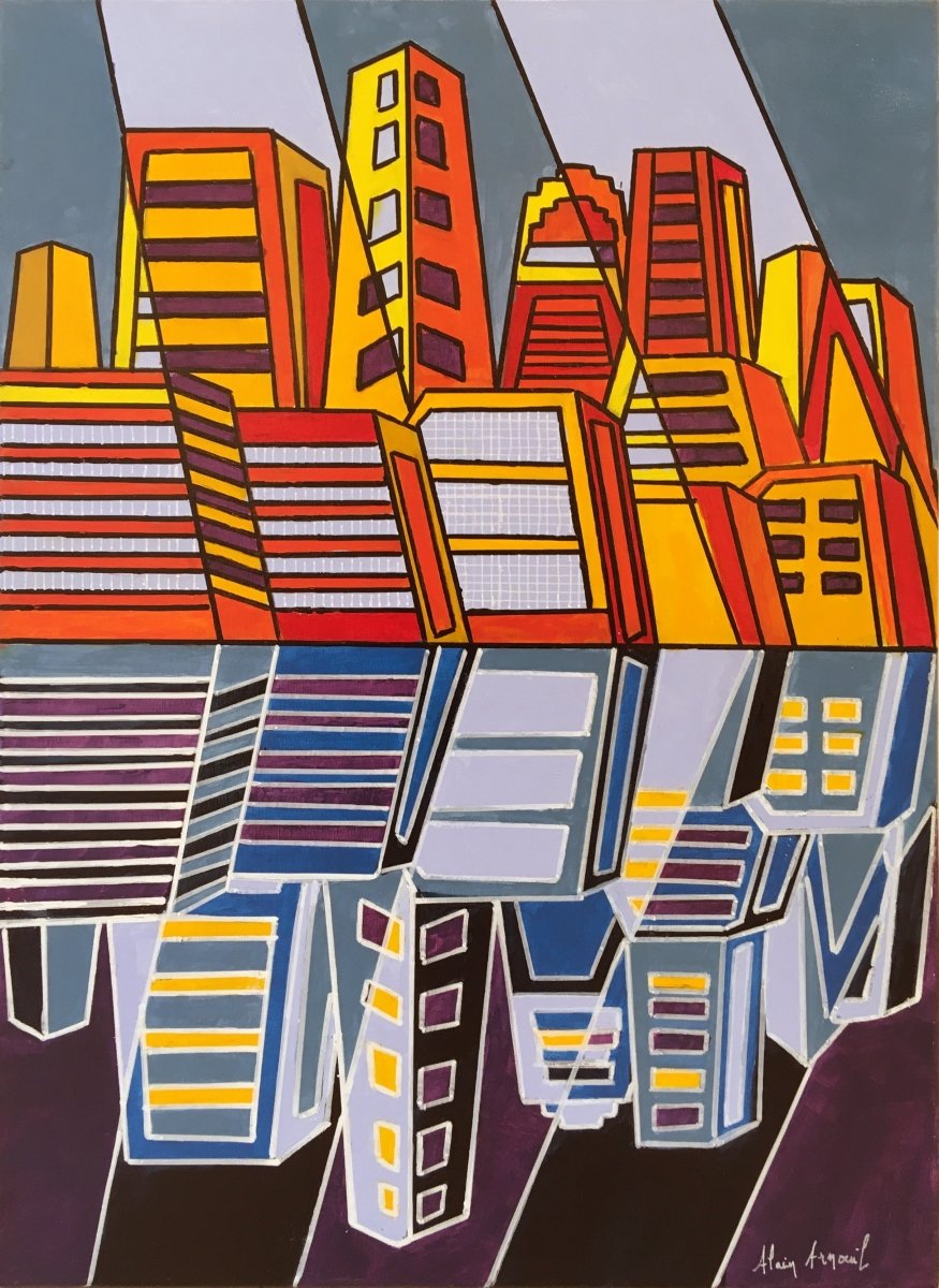 ARNOUIL Alain - Reflets de la ville (tableau, Acrylique / toile) - ART ET MISS