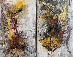 CAALISTA - Diptyque "Mellow yellow" (tableau, Acrylique, mixte / toile) - ART ET MISS