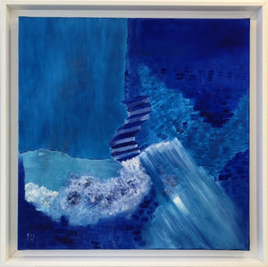 CHESCA - Escalier fantaisie bleu (tableau, technique mixte / toile) - ART ET MISS