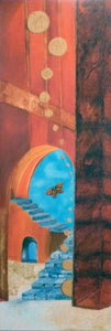 CHESCA - Fantaisie en rouge 1 (tableau, huile et collages / toile) - ART ET MISS