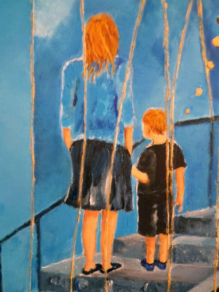 CHESCA - La mère et l'enfant (tableau, huile et collages / toile) - ART ET MISS