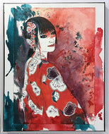CHRISTY - Aux délices incandescents (tableau, encre et aquarelle / papier) - ART ET MISS