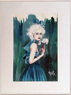 CHRISTY - Charme et Délice bleuté (tableau, encre et aquarelle / papier) - ART ET MISS