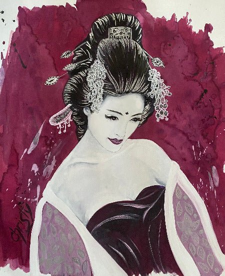 CHRISTY - Masami (tableau, Encre et argent / papier) - ART ET MISS