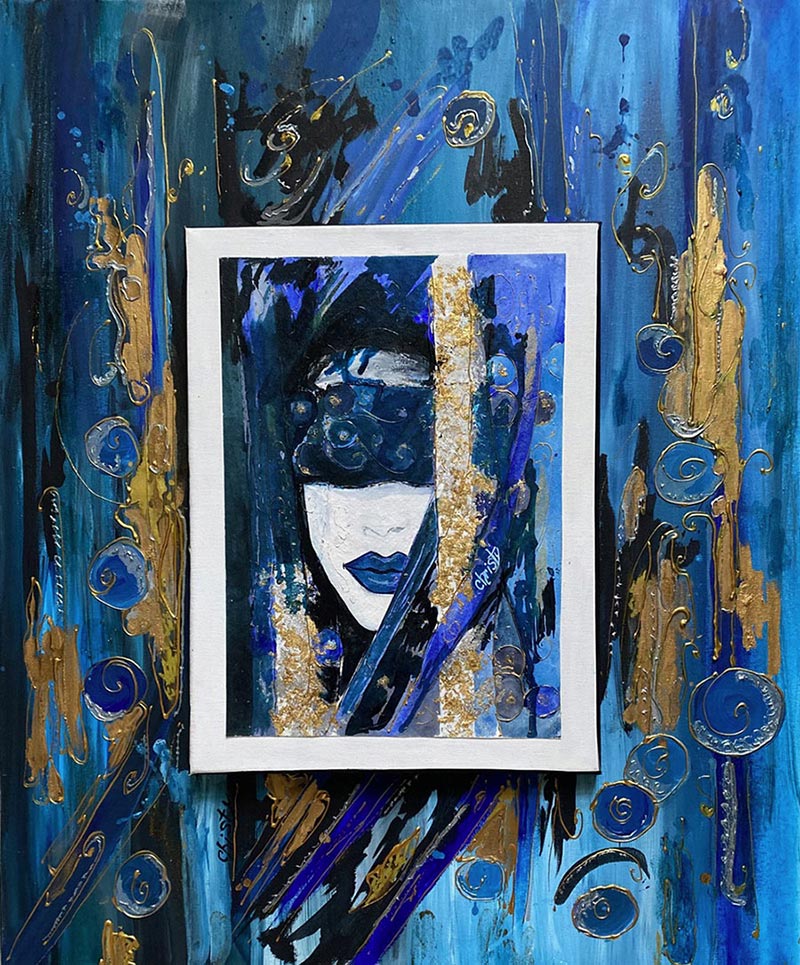 CHRISTY - Nocturne Bleuâtre (tableau, mixte / papier marouflé sur toile) - ART ET MISS