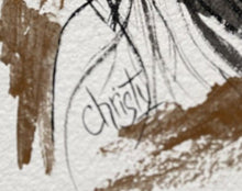 Charger l&#39;image dans la galerie, CHRISTY - Papillon fleuri au regard délicat (tableau, Dorure, aquarelle, marqueur / papier) - ART ET MISS