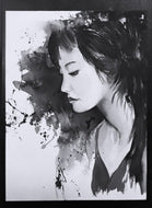 CHRISTY - Une certaine sérénité (tableau, Aquarelle et encre/ papier marouflé sur toile) - ART ET MISS