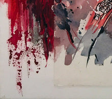 Charger l&#39;image dans la galerie, CHRISTY - Velouté aux couleurs groseille (tableau, encre et aquarelle / papier marouflé sur toile) - ART ET MISS