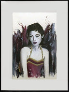 CHRISTY - Yeux révolver (tableau, encre et aquarelle / papier) - ART ET MISS