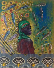 Charger l&#39;image dans la galerie, COCCINA Claudia : Africa (Tableau, Acrylique et tissu sur toile) - ART ET MISS