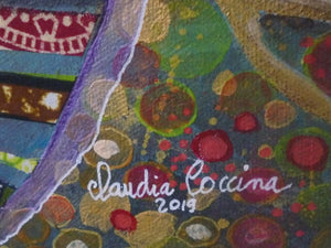 COCCINA Claudia : Arbre (Tableau, Acrylique et tissu sur toile) - ART ET MISS